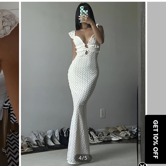 Commense Dresses & Skirts - Semi-Sheer Pearl Keyhole Neckline Cami Long dress